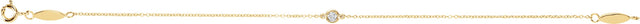 18K Gold Round Natural Diamond Bezel-Set Link Bracelet - view 3