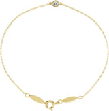 18K Gold Round Natural Diamond Bezel-Set Link Bracelet