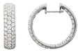 18K Gold Round Natural Diamond Pavé-Style Inside-Outside Hinged Hoop Earrings II