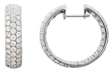 18K Gold Round Natural Diamond Pavé-Style Inside-Outside Hinged Hoop Earrings II