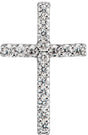 14K Gold Round Lab-Grown Diamond Petite Cross Necklace or Pendant - White Gold