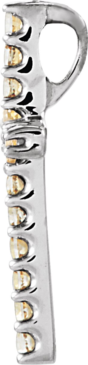 Platinum Round Natural Yellow Sapphire Petite Cross Necklace or Pendant - view 2