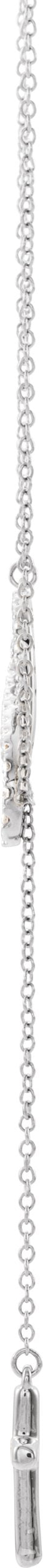 14K Gold Round Natural Diamond Infinity-Inspired Cross "Y" Necklace - White Gold - view 2