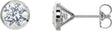 Platinum Natural Diamond Round Bezel-Set Cocktail-Style Stud Earrings