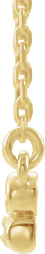 14K Gold Round Natural Blue Sapphire Infinity-Inspired Bar Necklace - Yellow Gold - view 2