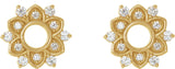 14K Gold Round Natural Diamond Accented Earrings III - Yellow Gold - view 2