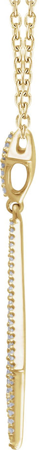 14K Gold Round Natural Diamond Geometric Necklace - Yellow Gold - view 2