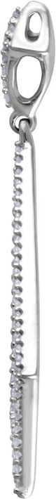 14K Gold Round Natural Diamond Geometric Necklace - White Gold - view 2