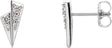 14K Gold Round Natural Diamond Accented Geometric Earrings II - White Gold