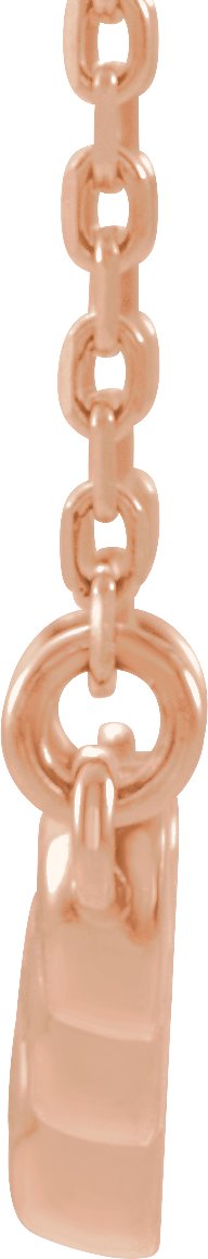 14K Gold Round Natural Diamond Bezel-Set "V" Necklace - Rose Gold - view 2