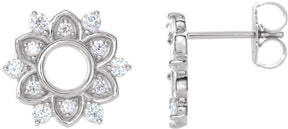 Platinum Round Natural Diamond Accented Earrings II