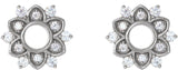 14K Gold Round Natural Diamond Accented Earrings III - White Gold - view 2