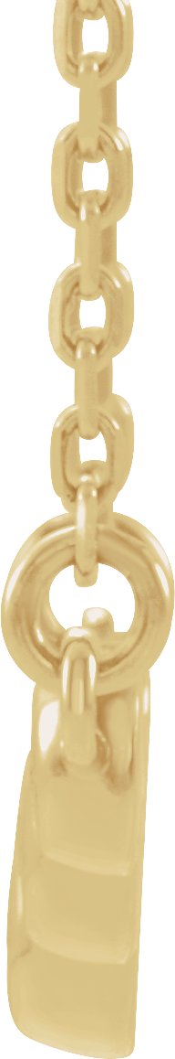 14K Gold Round Natural Diamond Bezel-Set "V" Necklace - Yellow Gold - view 2