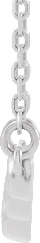 Platinum Round Natural Diamond Bezel-Set "V" Necklace - view 2