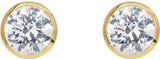 14K Gold Lab-Grown Diamond Round Bezel-Set Cocktail-Style Stud Earrings - Yellow Gold - view 2