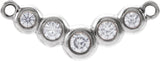 14K Gold Round Lab-Grown Diamond Bezel-Set "V" Necklace - White Gold