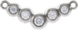 Platinum Round Lab-Grown Diamond Bezel-Set "V" Necklace