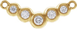 14K Gold Round Lab-Grown Diamond Bezel-Set "V" Necklace - Yellow Gold