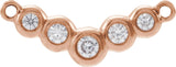 14K Gold Round Natural Diamond Bezel-Set "V" Necklace - Rose Gold
