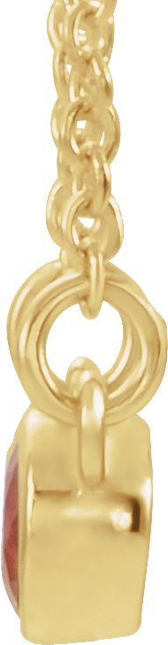 14K Gold Round Natural Pink Tourmaline Accented Bezel-Set Necklace - Yellow Gold - view 2