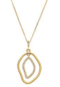 14K Gold Round Natural Diamond Open Silhouette Necklace or Pendant