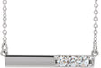 Platinum Round Natural Diamond Accented Bar Necklace – 1/5 CTW