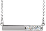Platinum Round Natural Diamond Accented Bar Necklace – 1/5 CTW