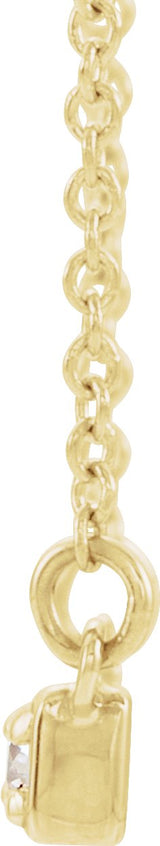 14K Gold Round Natural Diamond Accented Bar Necklace – 1/5 CTW - Yellow Gold - view 2