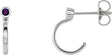Platinum Round Natural Amethyst Bezel-Set Hoop Earrings