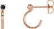 14K Gold Round Natural Alexandrite Bezel-Set Hoop Earrings - Rose Gold