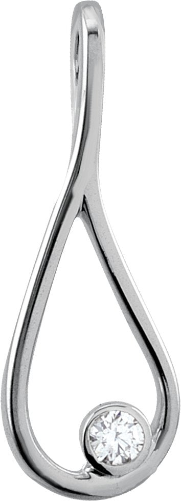 14K Gold Round Natural Diamond The Tears of Christ® Galilee Pendant - White Gold