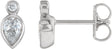 Platinum Pear Natural Diamond Bezel-Set Earrings