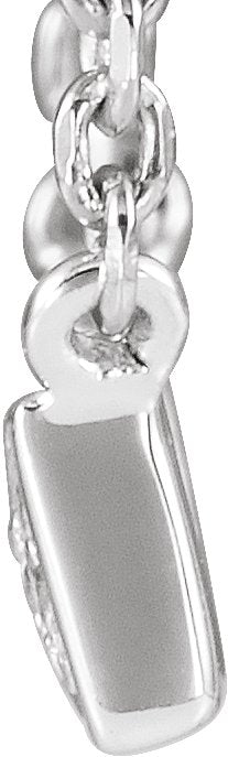 14K Gold Round Natural Diamond Accented Bar Necklace II - White Gold - view 2