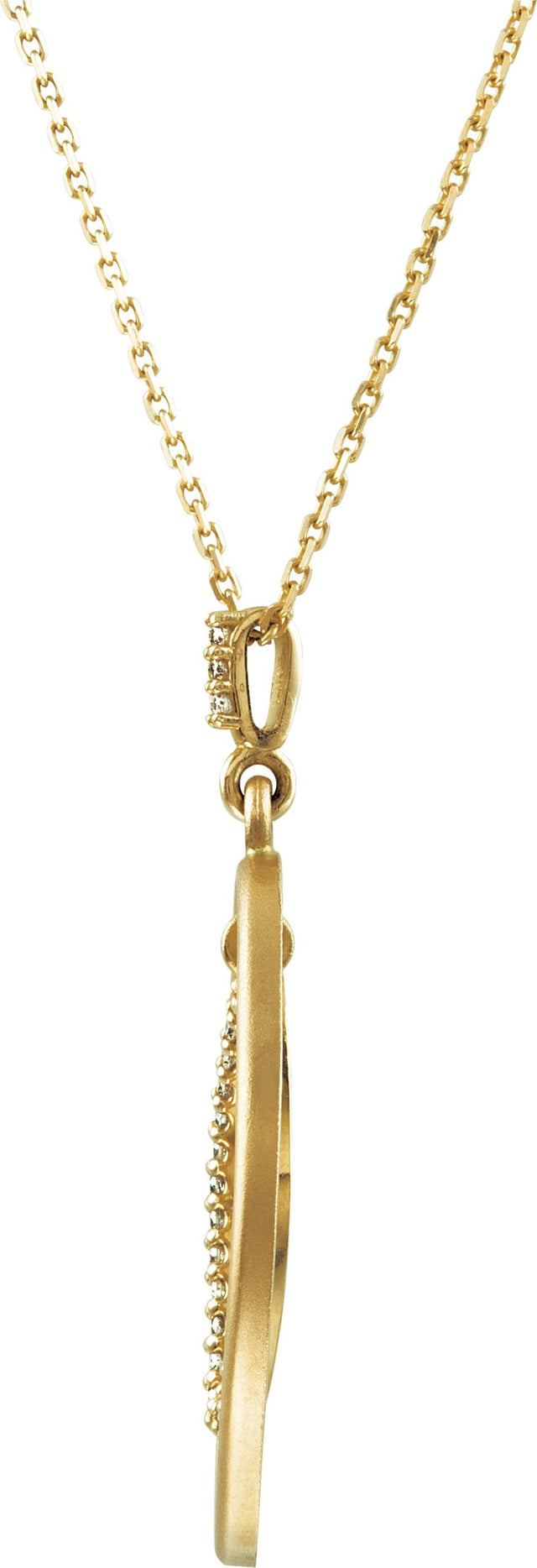 14K Gold Round Natural Diamond Open Silhouette Necklace or Pendant - view 2