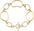 14K Gold Round Natural Diamond Open Silhouette Bracelet
