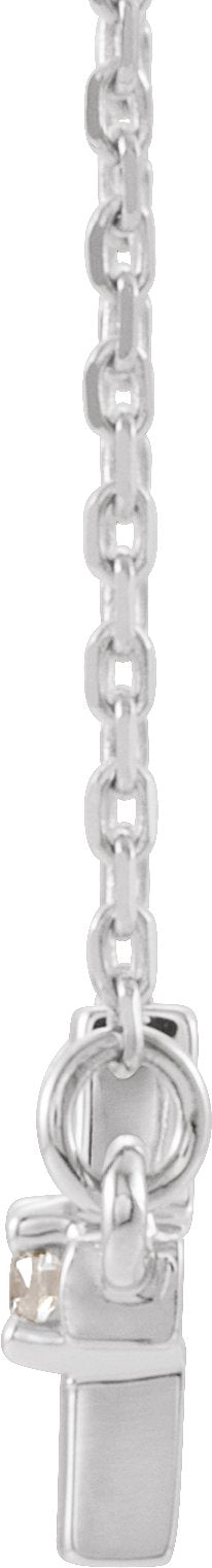 14K Gold Round Natural Diamond Sideways Cross Necklace – up to 1/10 CTW - White Gold - view 2