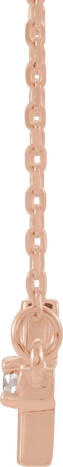 14K Gold Round Natural Diamond Sideways Cross Necklace – up to 1/10 CTW - Rose Gold - view 2