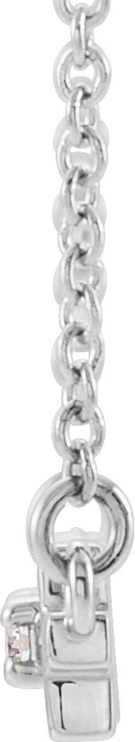 Platinum Round Natural Diamond Cross Bar Necklace - view 2