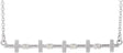 Platinum Round Natural Diamond Cross Bar Necklace