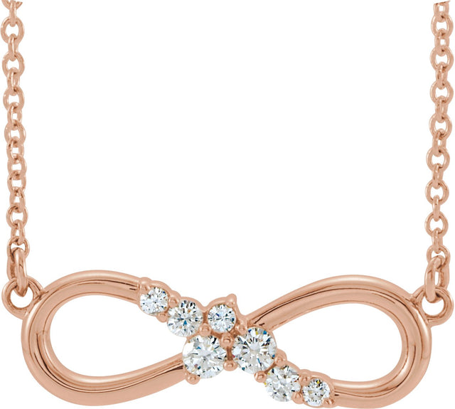 14K Gold Accented Infinity-Inspired Necklace - Rose Gold