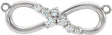 14K Gold Accented Infinity-Inspired Necklace - White Gold