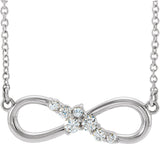 14K Gold Accented Infinity-Inspired Necklace - White Gold