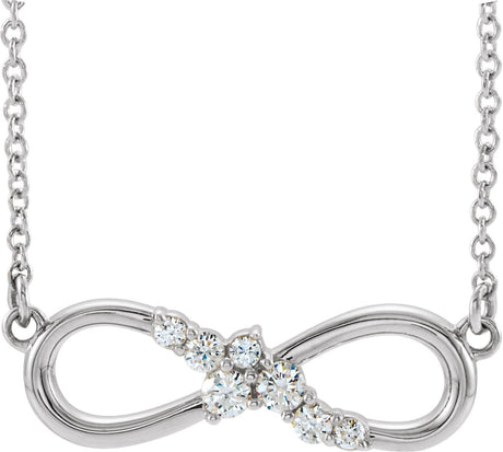 14K Gold Accented Infinity-Inspired Necklace - White Gold