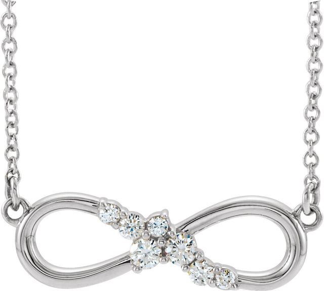 Platinum Accented Infinity-Inspired Necklace