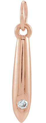 14K Gold Round Natural Diamond Accented Geometric Necklace or Pendant - Rose Gold