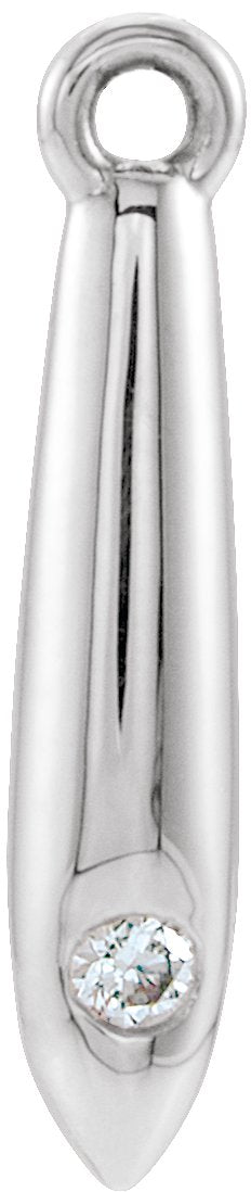 14K Gold Round Natural Diamond Accented Geometric Necklace or Pendant - White Gold