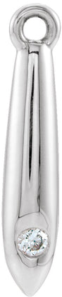 14K Gold Round Natural Diamond Accented Geometric Necklace or Pendant - White Gold
