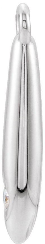 14K Gold Round Natural Diamond Accented Geometric Necklace or Pendant - White Gold - view 2