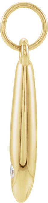 14K Gold Round Natural Diamond Accented Geometric Necklace or Pendant - Yellow Gold - view 2