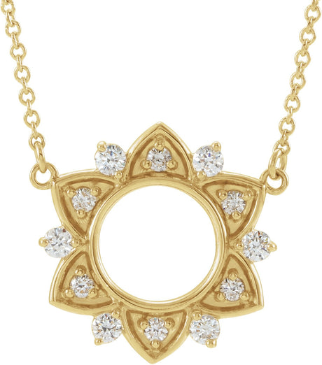 14K Gold Accented Necklace – 17.6x16.9mm - Yellow Gold